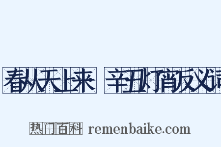 春从天上来·辛丑灯宵反义词是什么意思的图片
